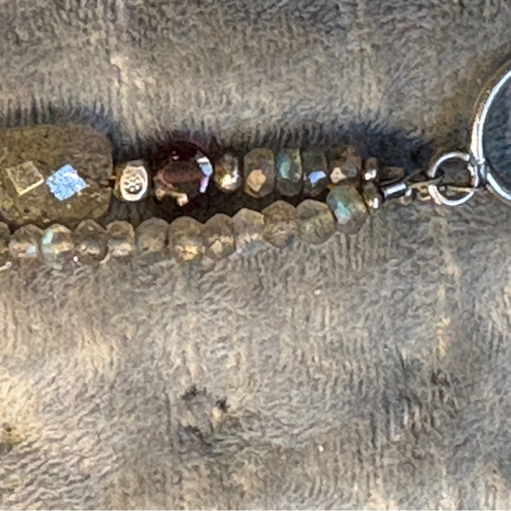Sundance Multi Strand Gemstone Bracelet Labradorite Garnet Moonstone Sterling - Picture 4 of 8